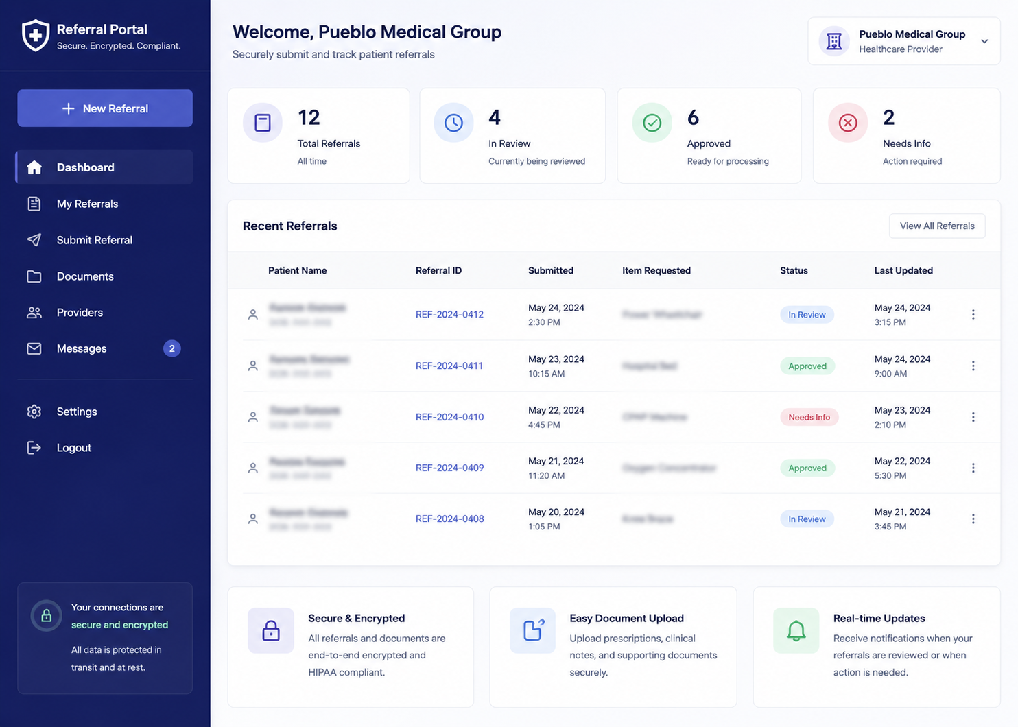 Secure Referral Portal